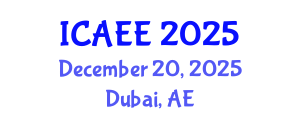 International Conference on Advances in Environmental Economics (ICAEE) December 20, 2025 - Dubai, United Arab Emirates