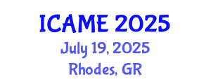 International Conference on Advances in Mathematical Education (ICAME) July 19, 2025 - Rhodes, Greece