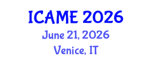 International Conference on Advances in Mathematical Education (ICAME) June 21, 2026 - Venice, Italy