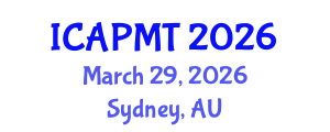 International Conference on Advances in Polymer Materials and Technology (ICAPMT) March 29, 2026 - Sydney, Australia