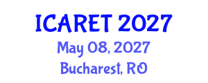 International Conference on Advances in Renewable Energy Technologies (ICARET) May 08, 2027 - Bucharest, Romania International Conference on Advances in Renewable Energy Technologies (ICARET) May 08, 2027 - Bucharest, Romania