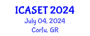 International Conference on Advances in Science, Engineering and Technology (ICASET) July 04, 2024 - Corfu, Greece