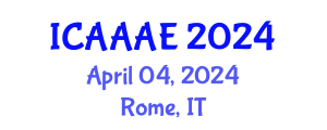 International Conference on Aeronautical and Aerospace Engineering (ICAAAE) April 04, 2024 - Rome, Italy