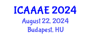 International Conference on Aeronautical and Aerospace Engineering (ICAAAE) August 22, 2024 - Budapest, Hungary