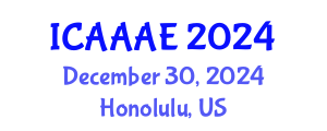 International Conference on Aeronautical and Aerospace Engineering (ICAAAE) December 30, 2024 - Honolulu, United States