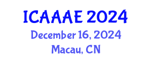 International Conference on Aeronautical and Aerospace Engineering (ICAAAE) December 16, 2024 - Macau, China