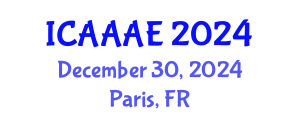 International Conference on Aeronautical and Aerospace Engineering (ICAAAE) December 30, 2024 - Paris, France