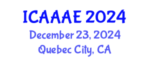 International Conference on Aeronautical and Aerospace Engineering (ICAAAE) December 23, 2024 - Quebec City, Canada