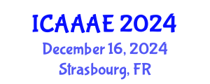 International Conference on Aeronautical and Aerospace Engineering (ICAAAE) December 16, 2024 - Strasbourg, France