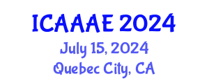 International Conference on Aeronautical and Aerospace Engineering (ICAAAE) July 15, 2024 - Quebec City, Canada
