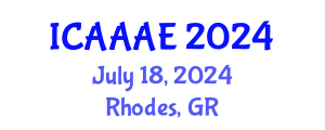 International Conference on Aeronautical and Aerospace Engineering (ICAAAE) July 18, 2024 - Rhodes, Greece