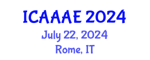 International Conference on Aeronautical and Aerospace Engineering (ICAAAE) July 22, 2024 - Rome, Italy