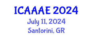 International Conference on Aeronautical and Aerospace Engineering (ICAAAE) July 11, 2024 - Santorini, Greece