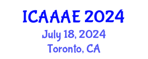 International Conference on Aeronautical and Aerospace Engineering (ICAAAE) July 18, 2024 - Toronto, Canada