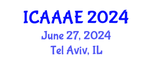 International Conference on Aeronautical and Aerospace Engineering (ICAAAE) June 27, 2024 - Tel Aviv, Israel