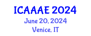 International Conference on Aeronautical and Aerospace Engineering (ICAAAE) June 20, 2024 - Venice, Italy