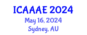 International Conference on Aeronautical and Aerospace Engineering (ICAAAE) May 16, 2024 - Sydney, Australia