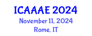 International Conference on Aeronautical and Aerospace Engineering (ICAAAE) November 11, 2024 - Rome, Italy