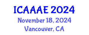 International Conference on Aeronautical and Aerospace Engineering (ICAAAE) November 18, 2024 - Vancouver, Canada