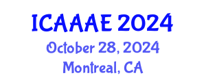 International Conference on Aeronautical and Aerospace Engineering (ICAAAE) October 28, 2024 - Montreal, Canada