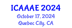 International Conference on Aeronautical and Aerospace Engineering (ICAAAE) October 17, 2024 - Quebec City, Canada