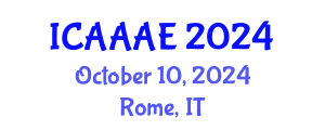 International Conference on Aeronautical and Aerospace Engineering (ICAAAE) October 10, 2024 - Rome, Italy
