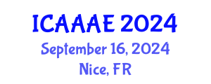 International Conference on Aeronautical and Aerospace Engineering (ICAAAE) September 16, 2024 - Nice, France