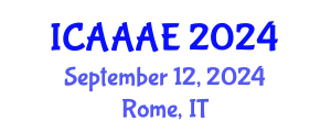 International Conference on Aeronautical and Aerospace Engineering (ICAAAE) September 12, 2024 - Rome, Italy