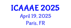 International Conference on Aeronautical and Aerospace Engineering (ICAAAE) April 19, 2025 - Paris, France
