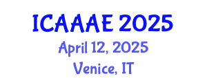 International Conference on Aeronautical and Aerospace Engineering (ICAAAE) April 12, 2025 - Venice, Italy