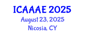 International Conference on Aeronautical and Aerospace Engineering (ICAAAE) August 23, 2025 - Nicosia, Cyprus