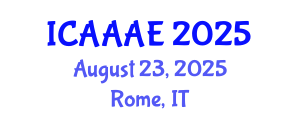 International Conference on Aeronautical and Aerospace Engineering (ICAAAE) August 23, 2025 - Rome, Italy