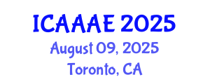 International Conference on Aeronautical and Aerospace Engineering (ICAAAE) August 09, 2025 - Toronto, Canada