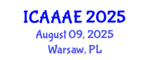 International Conference on Aeronautical and Aerospace Engineering (ICAAAE) August 09, 2025 - Warsaw, Poland