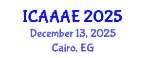 International Conference on Aeronautical and Aerospace Engineering (ICAAAE) December 13, 2025 - Cairo, Egypt