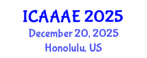 International Conference on Aeronautical and Aerospace Engineering (ICAAAE) December 20, 2025 - Honolulu, United States