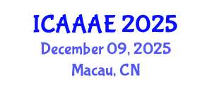 International Conference on Aeronautical and Aerospace Engineering (ICAAAE) December 09, 2025 - Macau, China