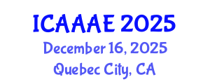 International Conference on Aeronautical and Aerospace Engineering (ICAAAE) December 16, 2025 - Quebec City, Canada