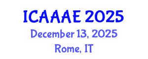 International Conference on Aeronautical and Aerospace Engineering (ICAAAE) December 13, 2025 - Rome, Italy