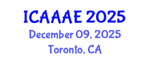 International Conference on Aeronautical and Aerospace Engineering (ICAAAE) December 09, 2025 - Toronto, Canada