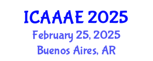 International Conference on Aeronautical and Aerospace Engineering (ICAAAE) February 25, 2025 - Buenos Aires, Argentina