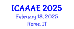 International Conference on Aeronautical and Aerospace Engineering (ICAAAE) February 18, 2025 - Rome, Italy