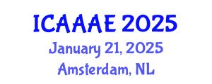 International Conference on Aeronautical and Aerospace Engineering (ICAAAE) January 21, 2025 - Amsterdam, Netherlands
