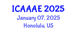 International Conference on Aeronautical and Aerospace Engineering (ICAAAE) January 07, 2025 - Honolulu, United States