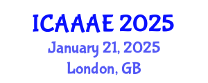 International Conference on Aeronautical and Aerospace Engineering (ICAAAE) January 21, 2025 - London, United Kingdom
