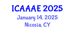 International Conference on Aeronautical and Aerospace Engineering (ICAAAE) January 14, 2025 - Nicosia, Cyprus