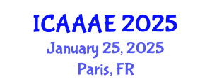 International Conference on Aeronautical and Aerospace Engineering (ICAAAE) January 25, 2025 - Paris, France
