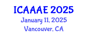 International Conference on Aeronautical and Aerospace Engineering (ICAAAE) January 11, 2025 - Vancouver, Canada