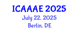 International Conference on Aeronautical and Aerospace Engineering (ICAAAE) July 22, 2025 - Berlin, Germany