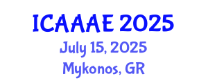 International Conference on Aeronautical and Aerospace Engineering (ICAAAE) July 15, 2025 - Mykonos, Greece